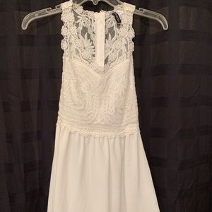 Cream colored lace short dress